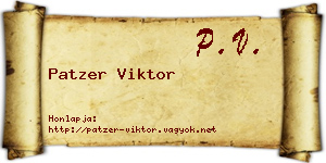 Patzer Viktor névjegykártya